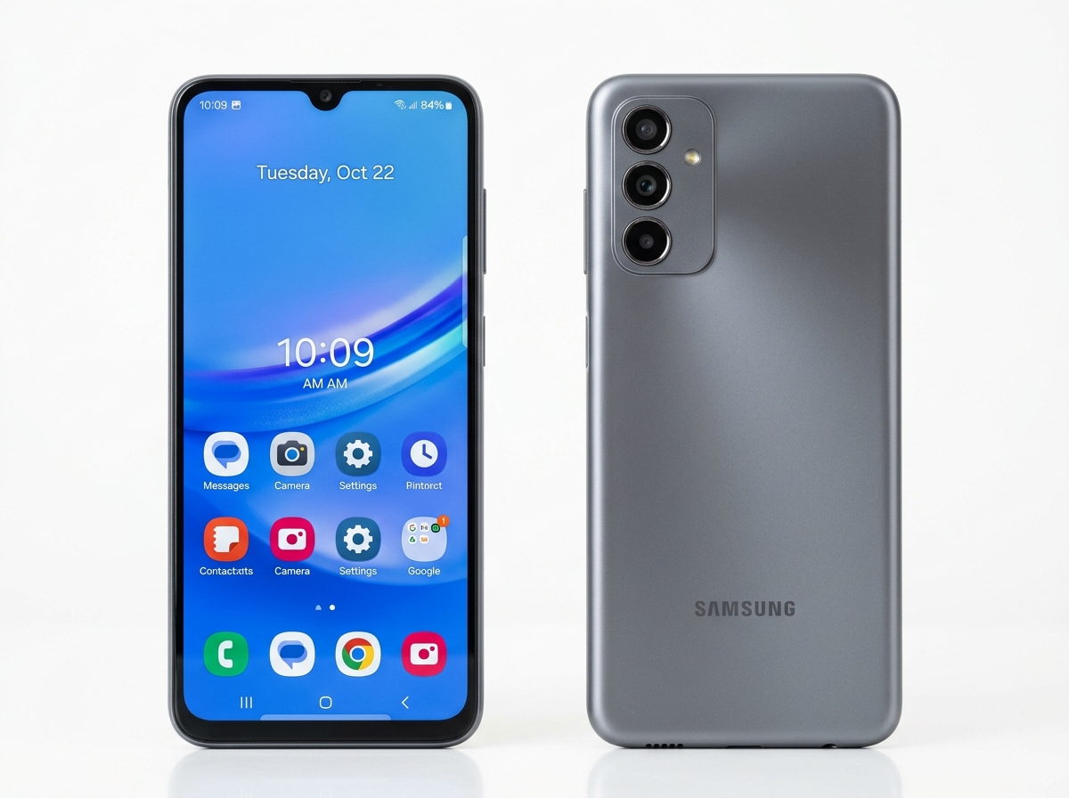 Samsung_Galaxy_A17_front_back_202607071135 Samsung Galaxy A17 price in Pakistan – Gray front and back view