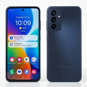 Samsung Galaxy A57 Awesome Navy front and back view