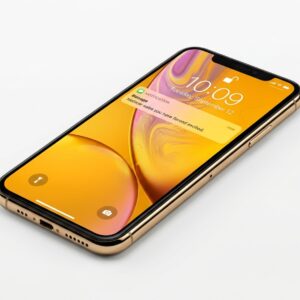Apple iPhone XS Max at 45 degree angle showing display and frame